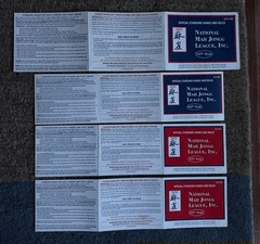 8 National Mah Jongg League Standard Hands And Rules Cards 2019 – 2022 (2 each)