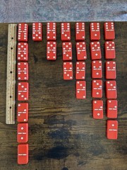 Marion & Co. Double 6 Dominoes Red Tournament Size Spinners W/ Faux Velvet Box