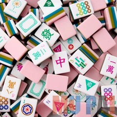 NEW! Vibrant Layered Mahjong Tiles – Full American Set 160Tiles – Pink triangle