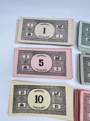 Vintage 1935 Monopoly Parts Set Metal Tokens Wood Houses NO BOARD Parker Bros