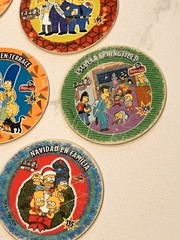 Rare Lot Of 12 Sabritos Mexico THE SIMPSONS Tazos Taso Pogs BART Marge Apu Lisa