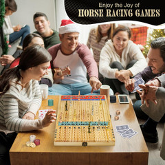 21 Inches Horse Racing Game, Horse Race Board Games with 11 Luxury Metal Horses,