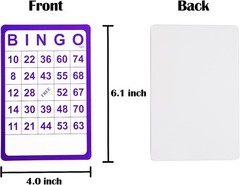 100 Bingo Cards Resuable Bingo Paper Game Cardstock Bulk, 5 Colors