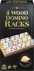 Spin Master Games, Wooden Domino Racks, Set of 4 Trays for Mexican Train Dominoe