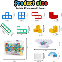 48Pcs Tetra Tower Stacking Blocks Game for Kids Adults Family Party Travel
