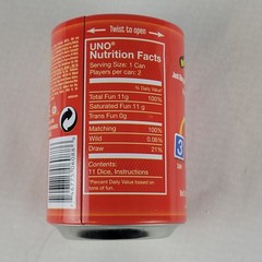 Uno Dice Game 2011 Red Can Pop Open Fast Fun NO Instructions Manual