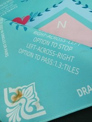 Mahjong Game Table Mat Accessory 31×31 Square Turquoise Pink Charleston Tile