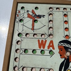 Vtg Wa-Hoo Wahoo Game Board Creative Designs Texas Indian Western Framed Checker