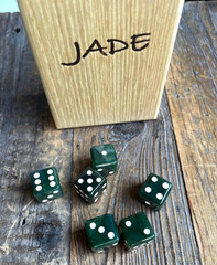 Boxed Set of 6 Genuine Natural Canadian Nephrite Jade 15mm Dice