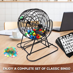 Deluxe Bingo Game Set w/Metal Bingo Cage Perfect for the Whole Family FriendsANY