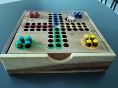 Wooden Ludo Pachisi Strategy Fun Traditional Travel Board Game 14x14cm 6х6″