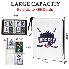400 Pockets Hockey Card Binder for Trading 4 Pocket, Hockey-400 Cards