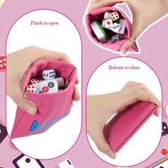 Sunnymove Mahjong Dice Bags 3.8 x 3.9 3.82 x 3.94 inches / 9.7 x 10 cm, Pink