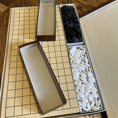 Vintage Japanese Go Game Wood Board Made in Japan Original Box