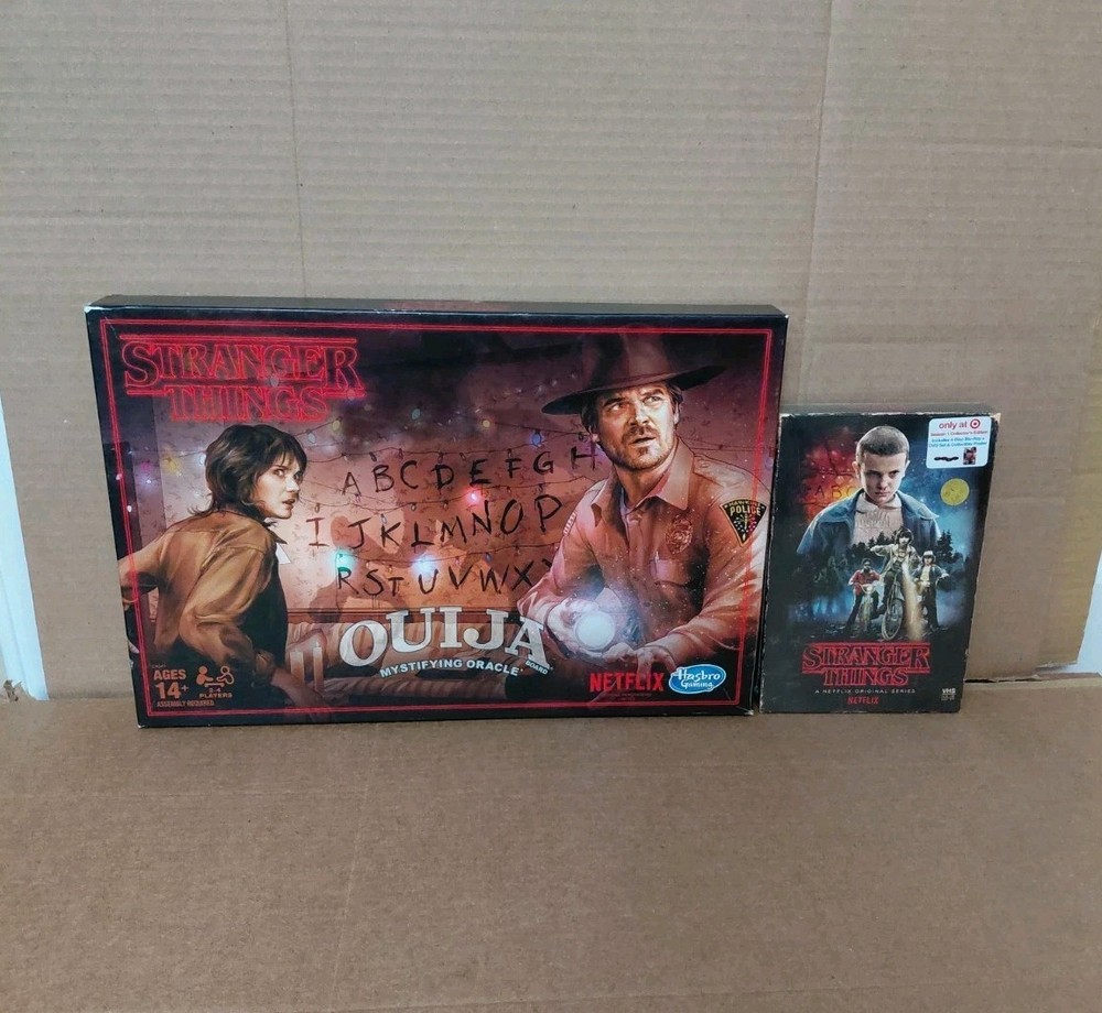Hasbro Stranger Things Ouija Board Game Complete + Season 1 DVD Unopened +Poster