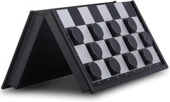 Magnetic Travel Checkers Board Game Set with Folding Board Family Educational To