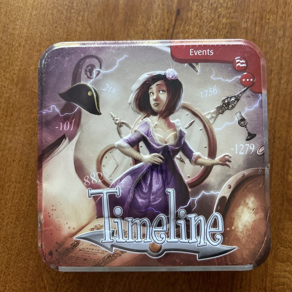 Asmodee Timeline Historical Events Card Game Tin Box Frederic Henry New Sealed