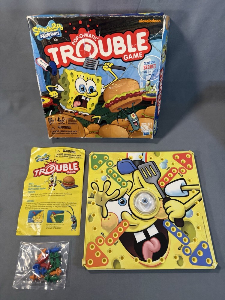 SPONGEBOB Squarepants Pop-O-Matic Trouble Game Hasbro Rare 2012 Edition INTL?
