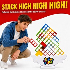 XL Giant 48PCS Stack Game for Adult & Kids, Tetra Board Tower Games for Family T