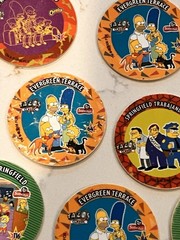 Rare Lot Of 12 Sabritos Mexico THE SIMPSONS Tazos Taso Pogs BART Marge Apu Lisa