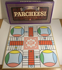 Vintage 1989 Parcheesi Deluxe Board Game Milton Bradley Complete Wood Pawns