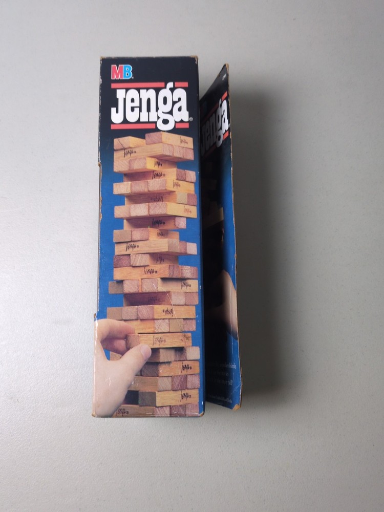 Vintage 1986 Milton Bradley Jenga Block Stacking Game Fully Complete & Excellent