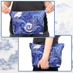 2 Pcs Empty American Mahjong Tile Bags White Blue Printed Thickened Soft Bags…