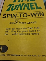 Time Tunnel Spin-To-Win Board Game, C 1967 Pressman Toy Co, MISSING PEICES