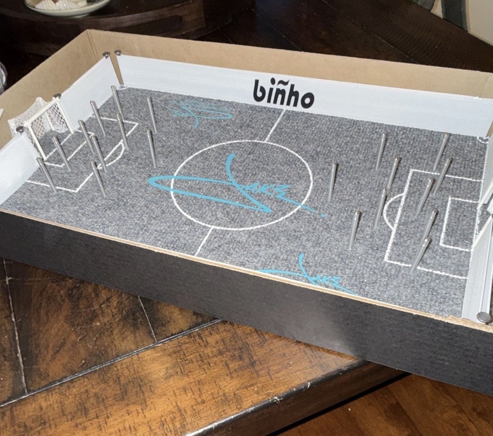 Binho Tabletop Soccer Skill Game Complete Set w/ Tournament Rules Age 12+ 2P