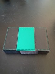 Vintage Double Six Dominoes Set in the original Green vinyl case B24