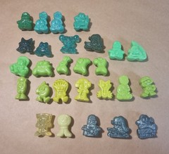 Gogo’s Crazy Bones VINTAGE BULK LOT Figures Clear Glitter Sports
