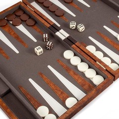 Backgammon Set, 15 Inches Classic Board Game with Leather Case, Folding Board…