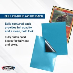 BCW Elite2 Glossy Card Sleeves – Azure |100ct | Crystal-Clear Front | Text