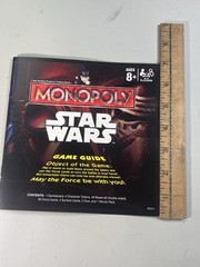 Monopoly 2015 Star Wars The Force Awakens parts, Owner’s Manual Game Guide