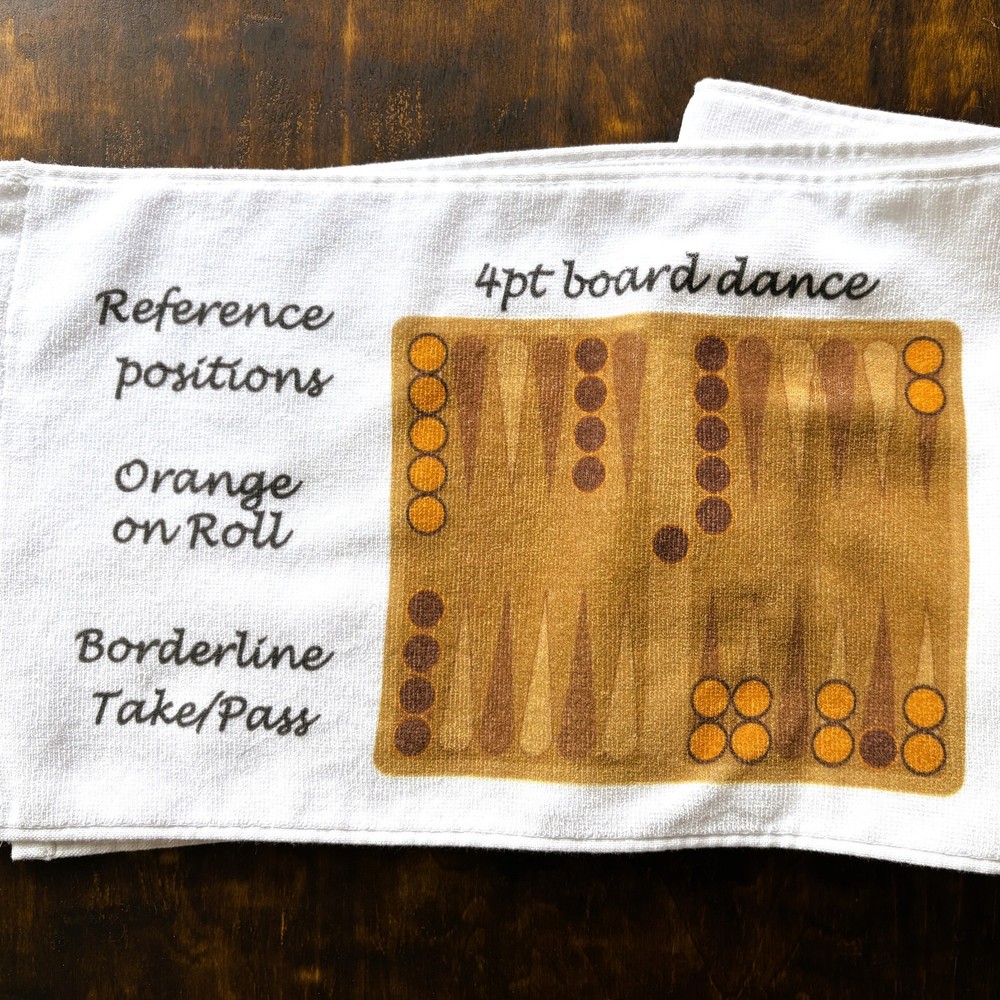 Artful Backgammon Cubes Sports Towel Reference Positions & MET – 21cm x 110cm