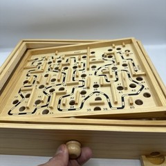 Labyrinth Wooden Board Game by Cardinal With 2 Balls and Box 2004 Item #190
