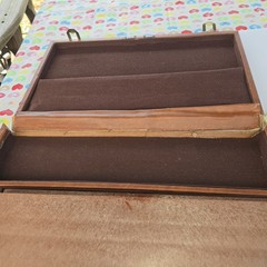VTG Rummikub Tile Game in Brown Faux Leather Briefcase Missing 1 Tile