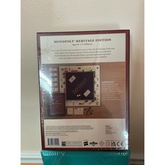 Monopoly Heritage Edition Board Game Walnut Stained Wood Box Ages 8 Plus 2-6 pla