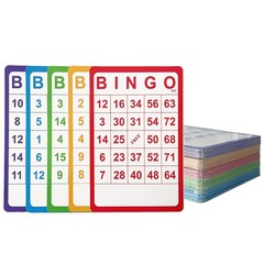 100 Bingo Cards Resuable Bingo Paper Game Cardstock Bulk, 5 Colors