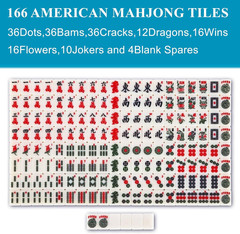 Travel American Mahjong Tile Set | 166 PCS 0.8 Inch Mini Mahjong Game Tiles, 4 W