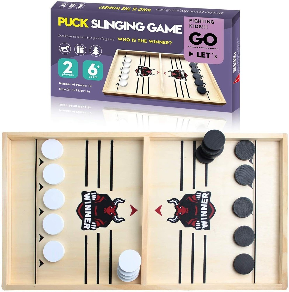 Large Fast Sling Puck Game Large Size Desktop Winner PK Board Game Toy Gift 21″