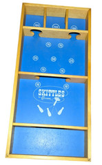 Vintage Carrom Skittles Wooden Tabletop Bowling Game No. 401 Complete w/ Box