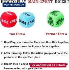 Romantic Naughty Dice Set for Adults Games, Date Night Dice Couples Gift, Fun Ni