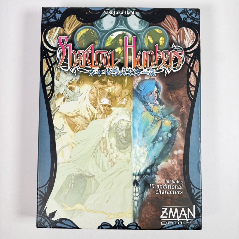 Shadow Hunters 2nd Edition Board Game Z-Man 2011 Complete +10 Characters VGUC