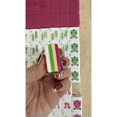 Rose red acrylic 160 American mahjong engraved tiles home gift set