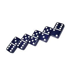 Dominoes Double Six Jumbo Set of 28 Navy Blue title w/White Dots (US Seller)