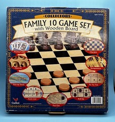 Cardinal Collectors Family 10 Game Set With Wooden Board Chess Checkers Mancala