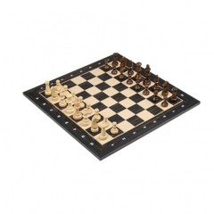 Chess Set Black – Tournament – Field 50mm – With Wooden Case For Chess Pieces