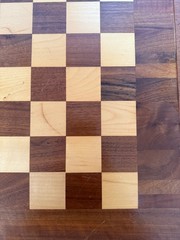 Drueke Chessboard, Walnut & Birch, Double Sided, 2″ Squares, 20×20