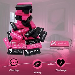 Naughty Block Tower Game for Couples – 48 Pcs Wooden Stacking Game
